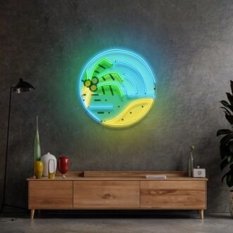 Sandy Beach Leuchtreklame Neonlicht Pop-Art