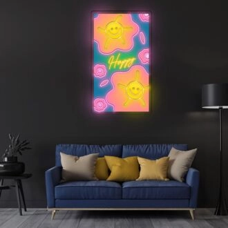 Happy Neon Sign X Acrylic Artwork