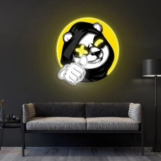 Neonschild Kühler Panda X Acrylkunstwerk.
