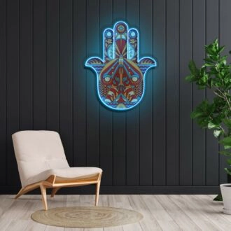 Hamsa Neon X Acrylkunstwerk