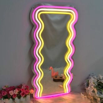 Wavy Waves Mirror Neon Light