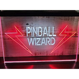 Pinball Wizard Two Tone Hanging Neon Sign