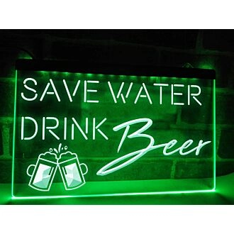 Save Water Drink Beer Hanging Neon Sign