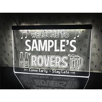 Welcome to the Rovers Personalized Hanging Neon Sign