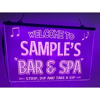 Bar and Spa Personalized Hanging Neon Sign