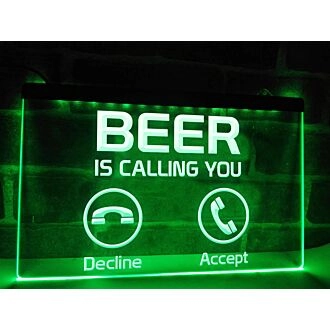 Beer is Calling You Bar Hanging Neon Sign