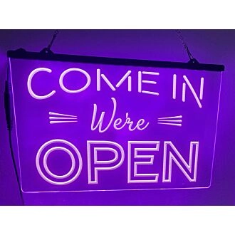Come in We're Open Hanging Neon Sign