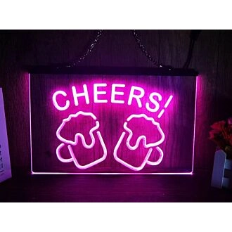 Cheers Beers Bar Hanging Neon Sign
