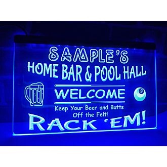 Home Bar and Pool Hall Personalized Hanging Neon Sign