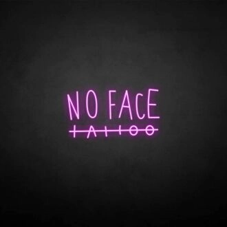 No face' neon sign
