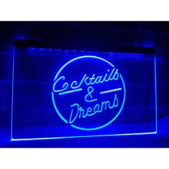 Cocktails & Dreams Hanging Neon Sign