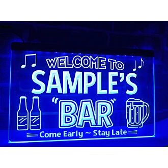 Personalized Welcome to My Bar Hanging Neon Sign for Home Bar