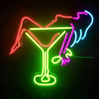 Cocktail Mädchen Neonschild