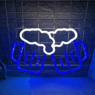 Anstoßende Biergläser Stil 2 Neonschild