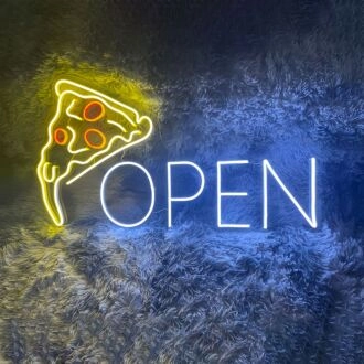 Customize Pizza Open Neon Sign