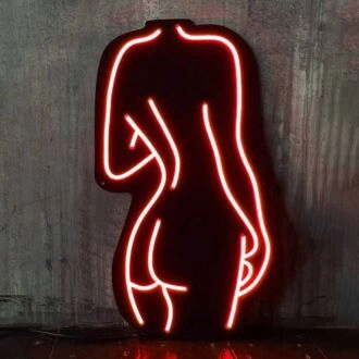 Sexy Frauen Rückseiten Neon Schwarze Rückwand