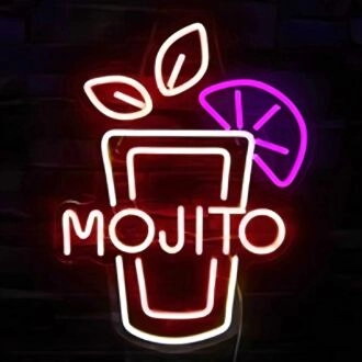 Tasty Bright Lemon Mojito Neon Sign