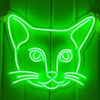 Benommene Katze Neonschild