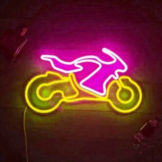 Neonschild für Motorradrennen
