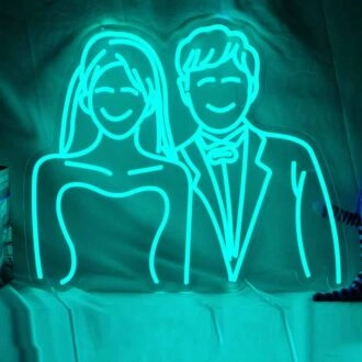 Abstract Couple Wedding Neon Sign