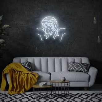 Elegant Christ Jesus Neon Sign for Spiritual Spaces and Religious Shops