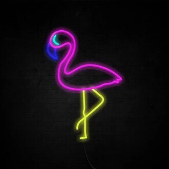 Flamingo 2 Neon-Schild für tropische und spaßige Dekoration