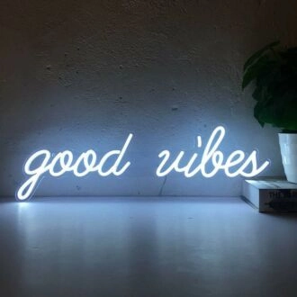 Good Vibes Neon Sign for Positive and Happy Spaces