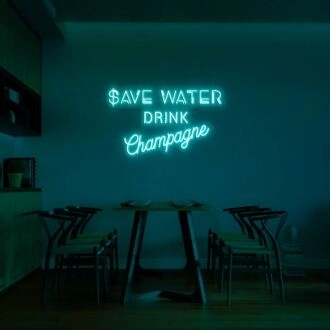 Save Water Neon Sign for Environmental and Fun Spaces