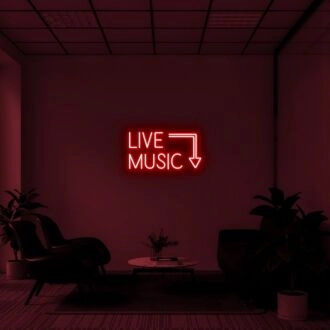 Live Music Neon Sign for Music Lovers and Venues