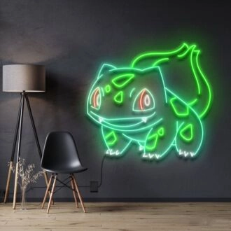 Bulbasaur Neon-Schild für Anime-Fans und lustige Räume.