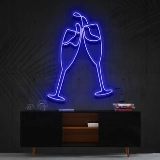 Champagner Prost Neon Schild für Feiern und Partys