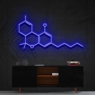 Thc Molecule Neon Sign for Science and Cannabis Enthusiasts