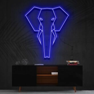 Geometrischer Elefant Neonschild für moderne und künstlerische Dekoration
