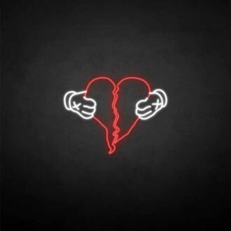 Broken heart' neon sign