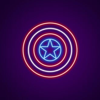 Captain-America-Neonschild für Superhelden-Fans