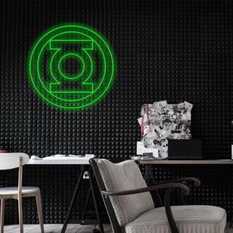 Grüne Laterne Neonschild für Superhelden-Fans