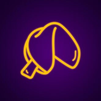 Glückskekse Neonschild für Spaß und skurrile Dekoration.