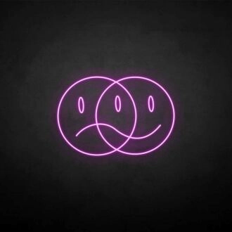 Double face' neon sign