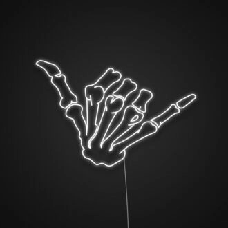 Hang Loose Skeleton Hand Neon Sign for Fun and Playful Spaces