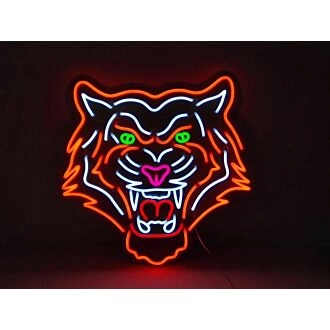 Tiger Wandmontiertes Neonzeichen für künstlerische und mutige Dekoration