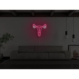 Uterus-Neonschild für kraftvolle und feministische Dekoration.