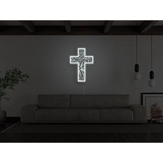 Kreuz-Leuchtzeichen für religiöse und spirituelle Dekoration.