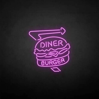 Diner Burger' neon sign