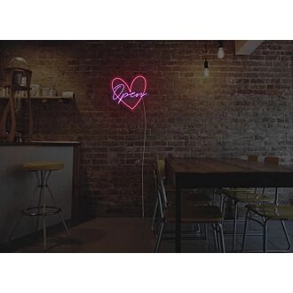 Heart Open Neon Sign for Romantic and Welcoming Spaces