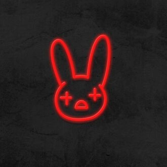 Bad Bunny Neonzeichen für Musikfans und mutige Räume