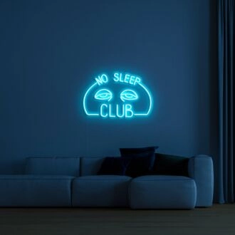 No Sleep Club Neon Sign for Night Owls and Fun Spaces
