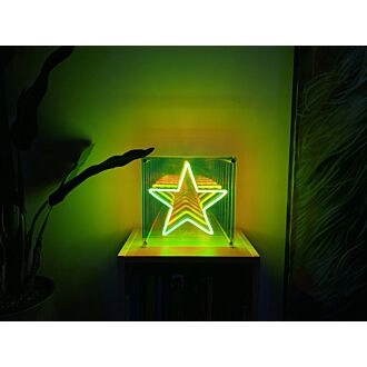 Stern Unendlichkeitsspiegel Neonschild für moderne und stilvolle Dekoration.