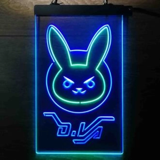 Overwatch Dva Bunny Dual LED Neonschild für Gaming-Fans