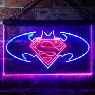Batman gegen Superman Heldenduell LED-Neonschild für Superheldenfans