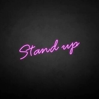 'Get up' neon sign